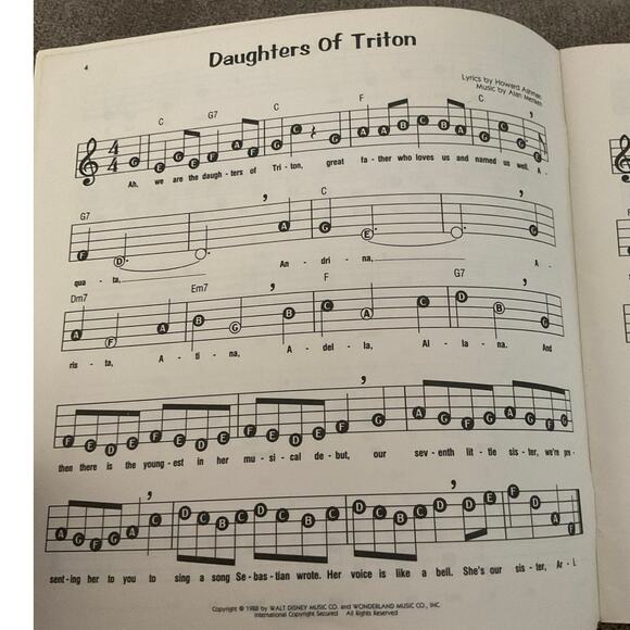 1989 Softcover Recorder Fun Songbook Disney The Little Mermaid - Picture 5 of 8